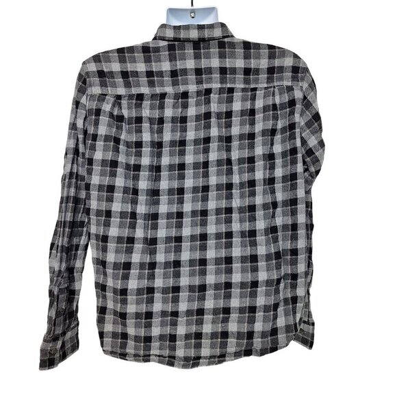 Arizona Jean Co Mens Black Gray Plaid Flannel Button Up Shirt XL - Picture 3 of 6